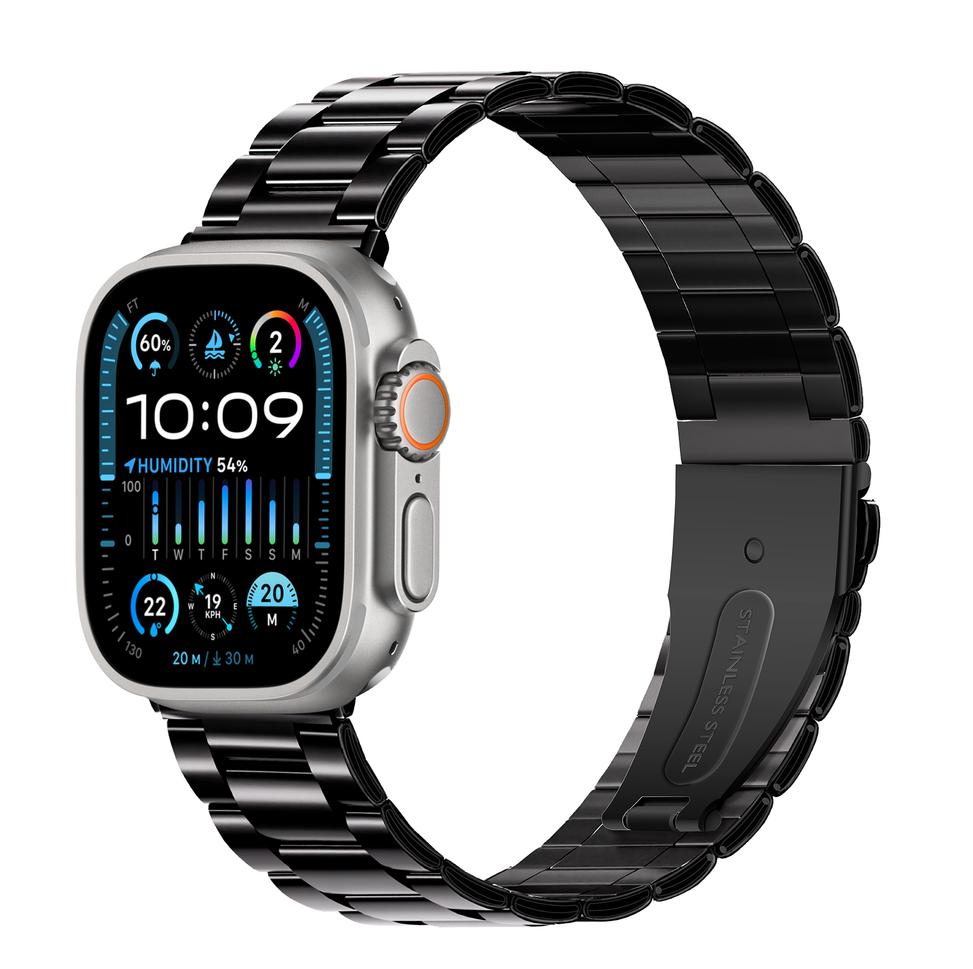 Three Link Apple Strap - Black